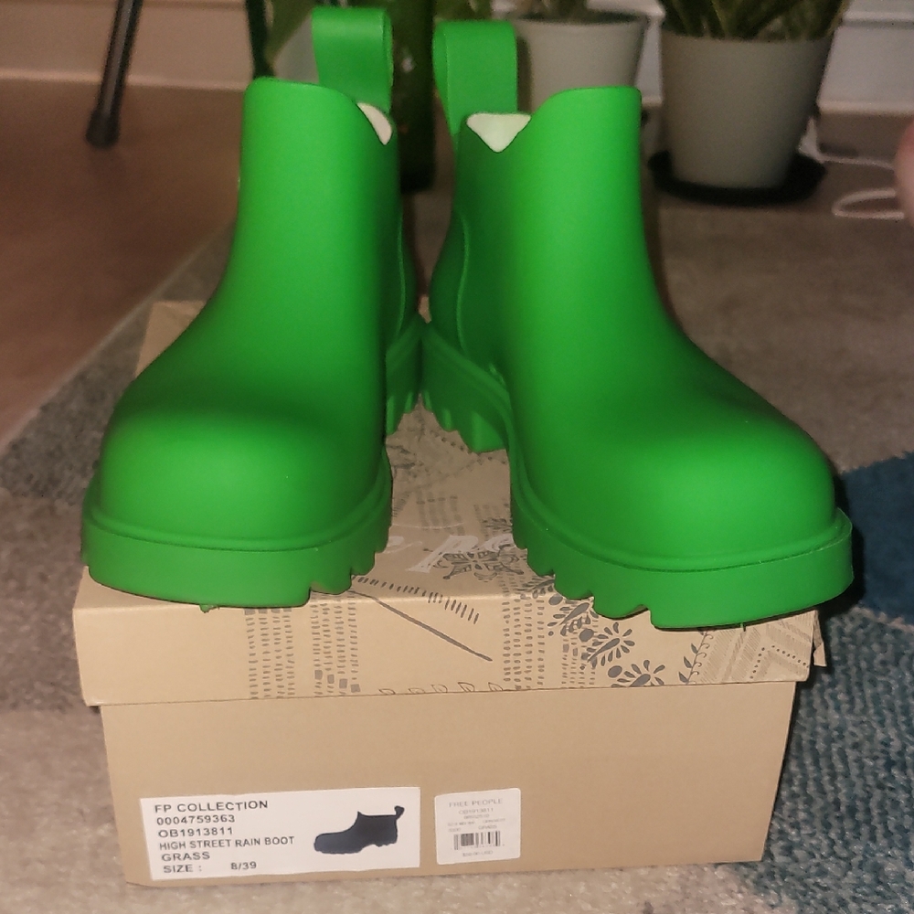 Free People Green High Street Rain Boots